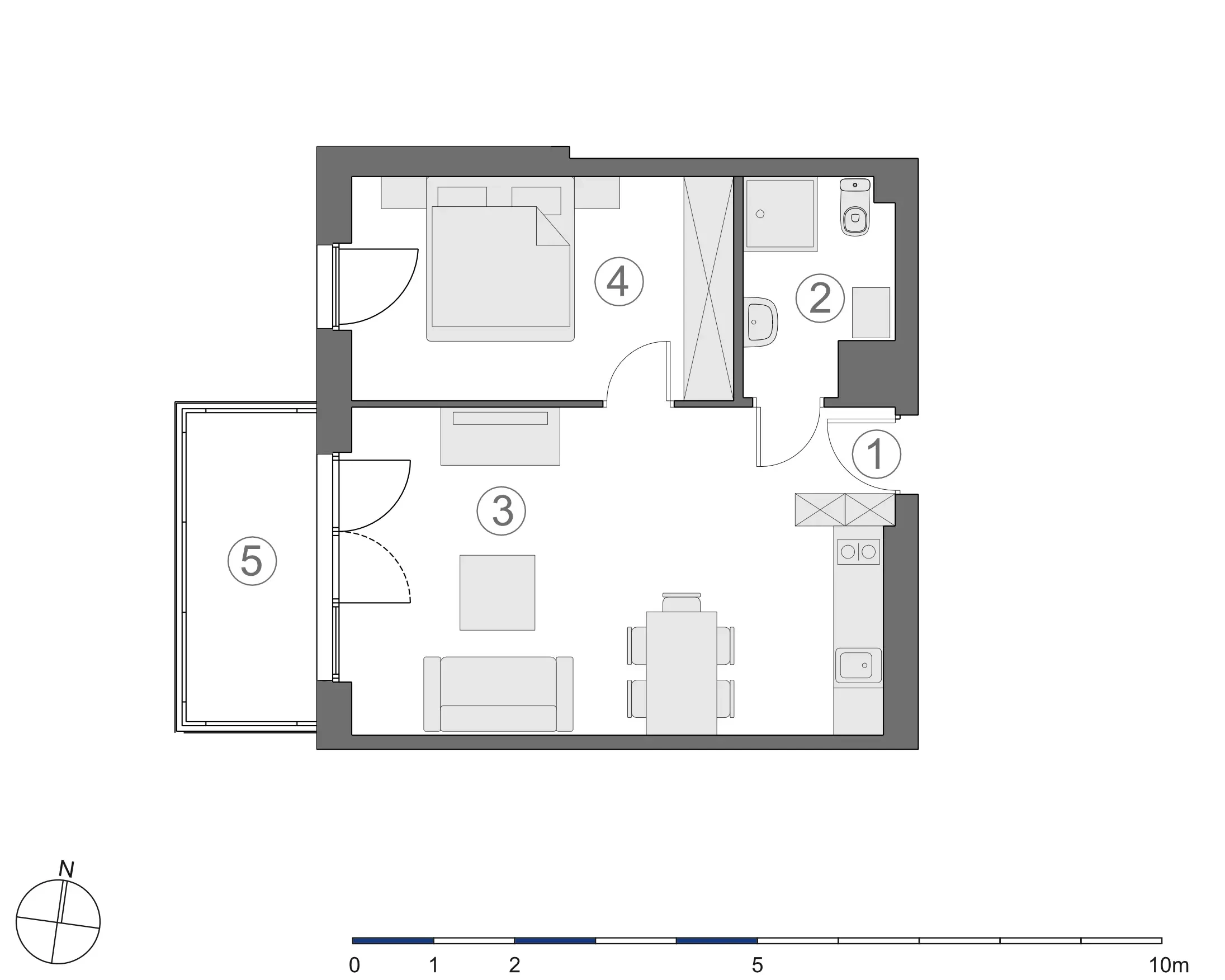 Rzut 2D lokalu 3-B.3.7